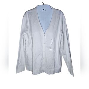 Karen Scott Women's White Long Sleeve Open Front Cardigan Size XL